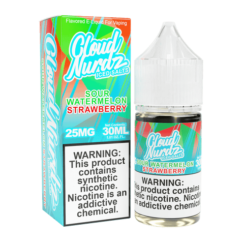 ICED Sour Watermelon Strawberry SALT - Cloud Nurdz - 30mL