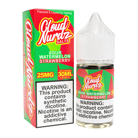 Sour Watermelon Strawberry SALT - Cloud Nurdz - 30mL